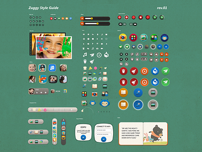 STYLE GUIDE ZUGGY android color design green kids logo minimal styleguide typography ui