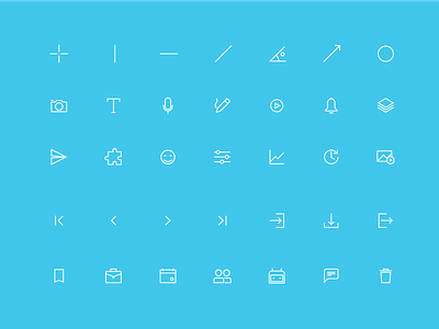 Icons set for X-Project clean design icon material typography ui vector