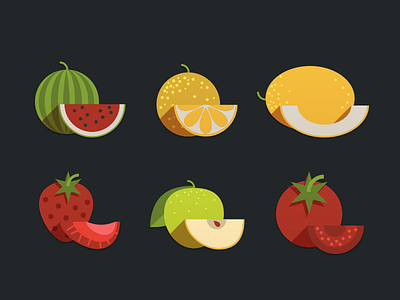 Fruits Icon app color illustration