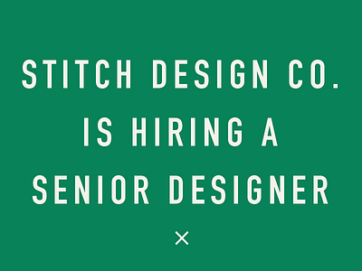 Hiring. Senior Designer. brand development creative agency designers hiring jobs