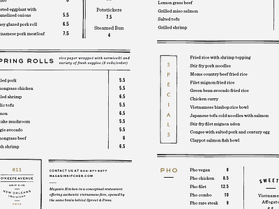 Menu Specials menu design restaurant branding type typography