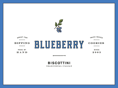 Blueberry Biscottini blueberry brand development label system packaging type