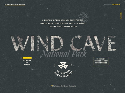 Wind Cave National Park national parks south dakota type type hike typography