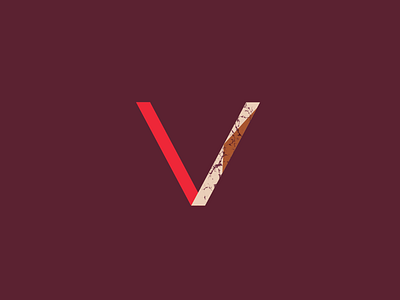 V for Vermillion brand development identity mark v