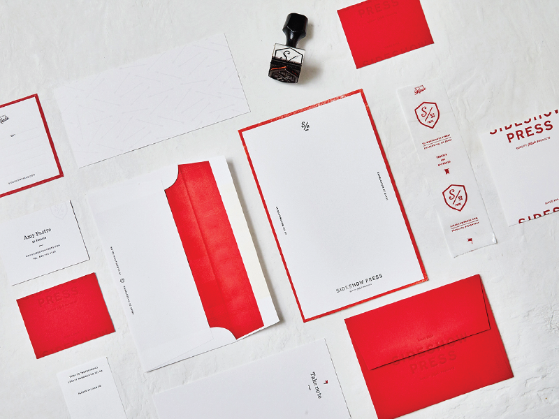 Sideshow Press Identity stationery brand development identity print