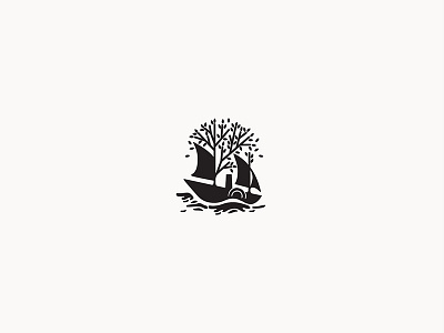 The Little Hattie boat boat tree brand development logo tree water