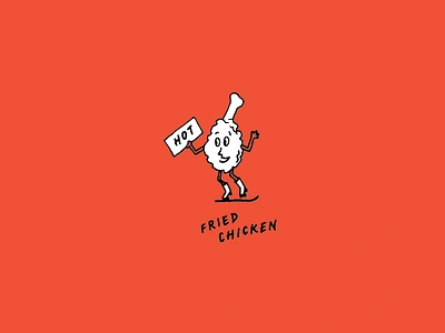 Drumstick on Rollerskates brand development drumstick fried chicken identity illustration restaurant branding