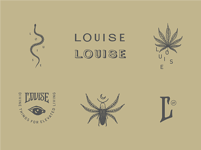 Louise Secondary Marks 01 brand development branding cbd charleston design identity illustration logo mark type typography