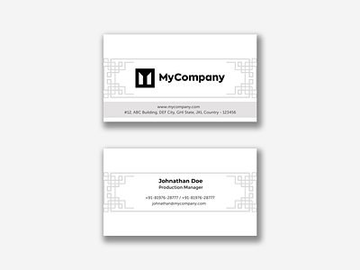 Two-Sided Business Card with Minimal Design branding business card business card design businesscard design graphic design minimal