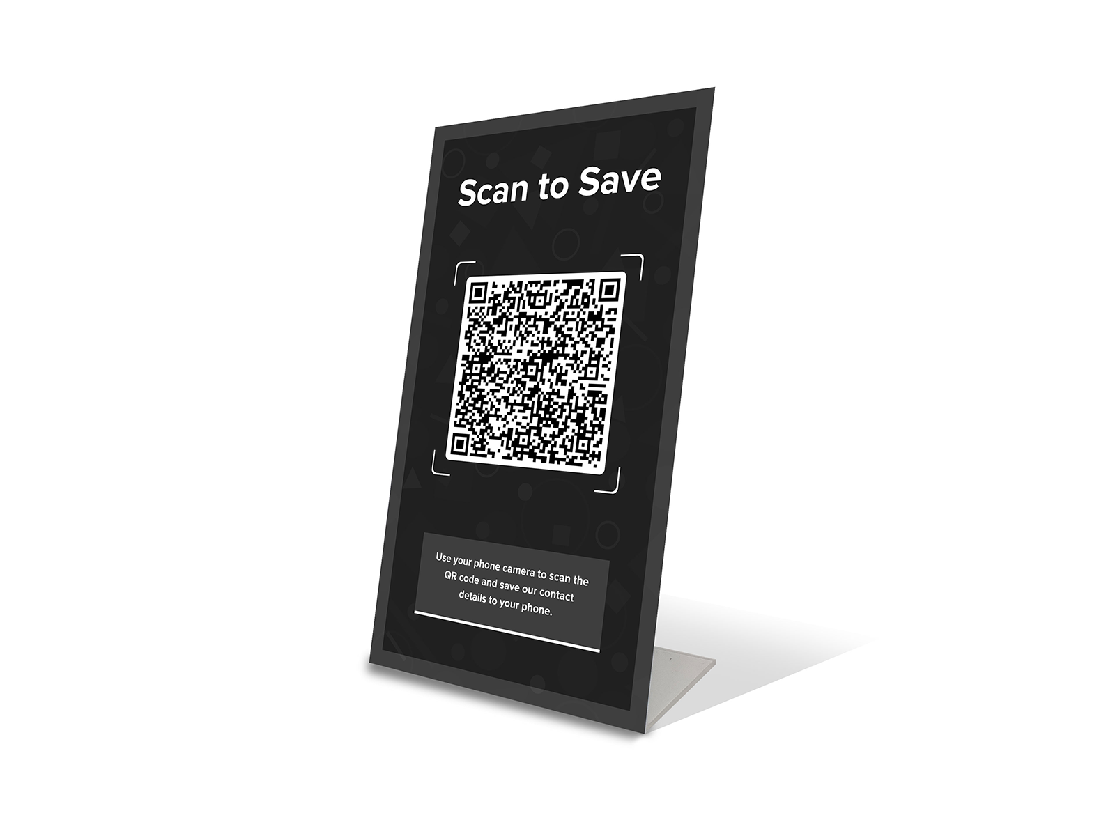 High Contrast Table-top QR Code Stand Design by Outweave on Dribbble