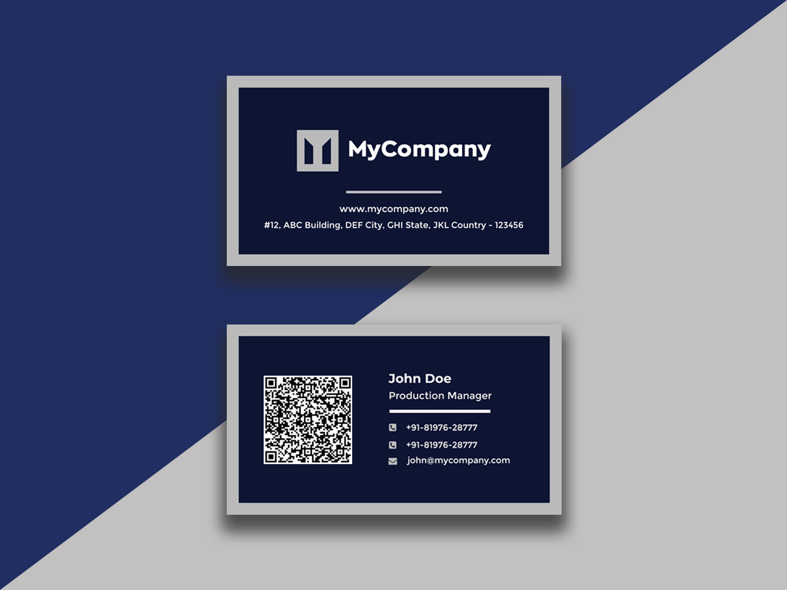 Business Card Design with QR Code by Outweave on Dribbble