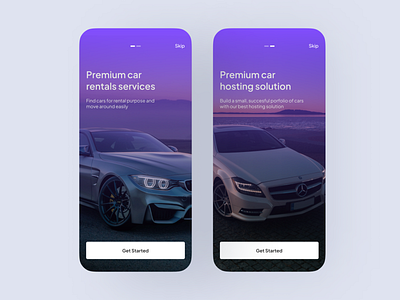 Car Rental: Onboarding Screens app car rental app design mobile app ui ui design ux design