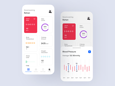 Health tracking app app design health tracker mobile design ui ui design ux design