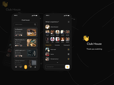 Club house app application club club house hand hand lettering home homepage houses houze icon landing logo mobile music say ui uiux ux web