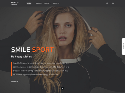 Landing ( Sport ) branding design girl glass graphic design landing logo sport ui uiux user experience user interface ux website