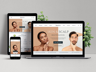 Beauty clinic web - Skin.Co branding design homepage landing page ui website