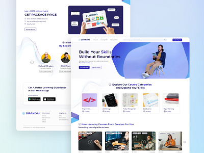 E-Learning Courses Website design e learning homepage landing page ui website