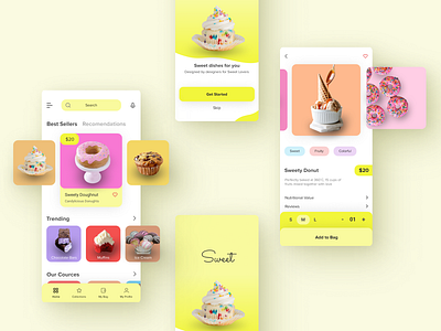Sweet 🍨 - Online Dessert Store app appdesign branding design minimal ui uidesign ux