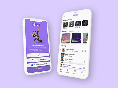 MUSIQ - Music App UI Design app appdesign appuidesign concept design ui uidesign uitrends uiux ux visual design
