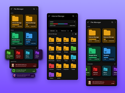 File Manager 📁 - Dark Mode app appdesign appuidesign dailyuichallenge design ui uidesign uitrends uiux ux