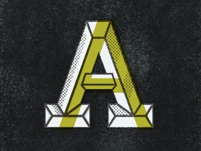 Letter A texture typefight