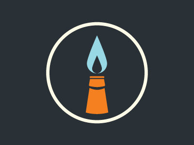 Glass Works Icon bottle branding flame icon logo