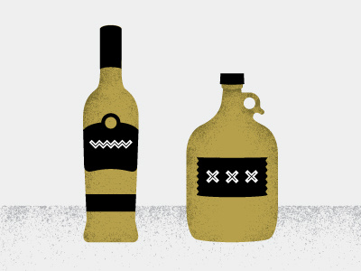Rumpelstiltskin booze bottles illustration texture