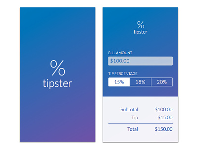 Tipster amount app application bill calculator percentage subtotal tip tipster total