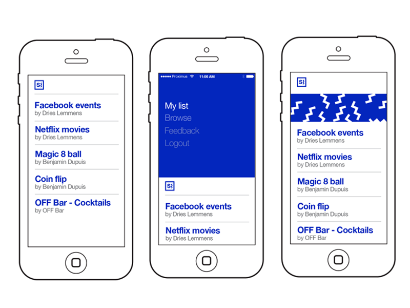 Shake.in Navigation app research ui ux clear application shake simple minimal white