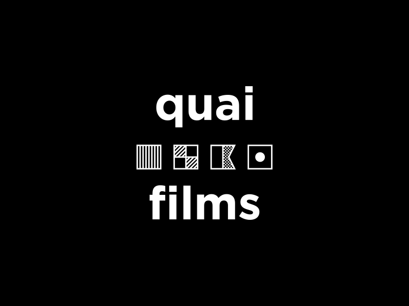 quai films gotham movies boat flag dock logo simple white black design