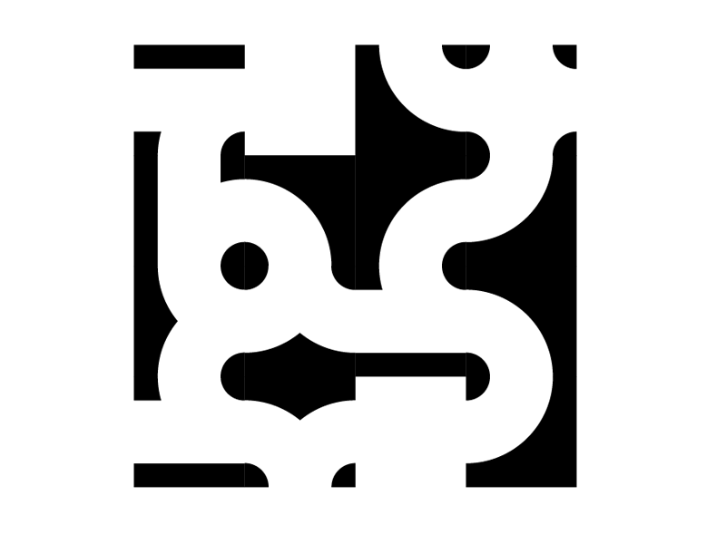 Magasin - branding curve logo black white way pattern graphics track