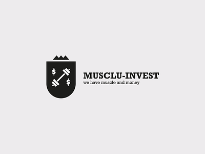 Muscul-invest black joke logo simple ui ux white