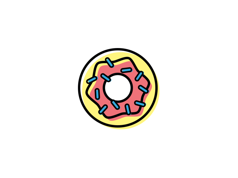 Donuts yummy colors simple ui ux illustration icon