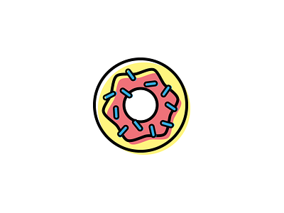 Donuts colors icon illustration simple ui ux yummy