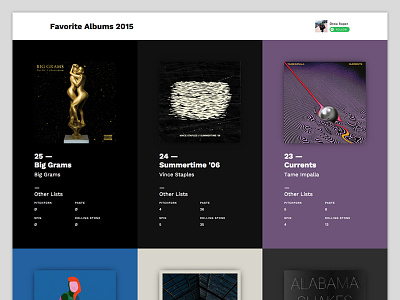 Favorite Albums 2015 albums favorite music responsive web design website whatever