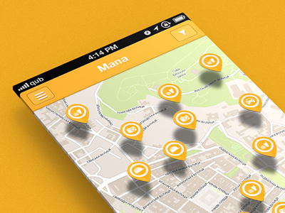 iOS app. Map screen