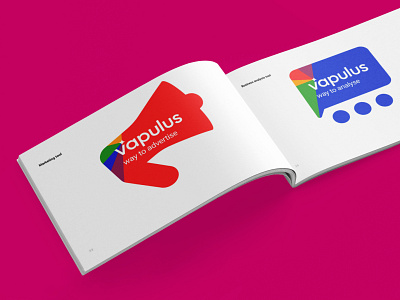 Vapulus Brand Guidelines branding corporate identity dynamic branding fintech logo logobook pink product logo rebranding
