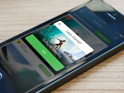 UI for upcoming Secret Project app ios7 iphone pop up streaming surfing ui ux