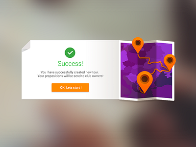 Success Popup for New Project clean flat map pin success ui ux