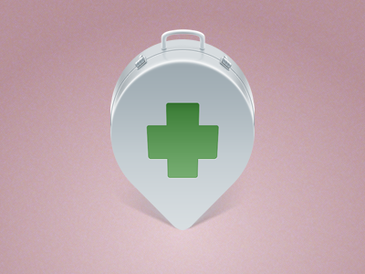 Pharmacies & Drugs. Mobile App Icon app icon bag drugstore first aid kit map marker pharmacy pin