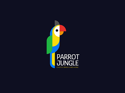Parrot jungle bird exotic jungle logo parrot store