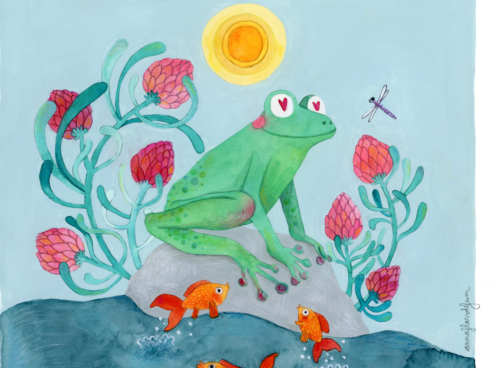 frog in love by Anna florsdefum on Dribbble
