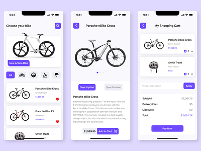 Bike Store App bike color colorfull design modern ui