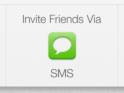 Invite Friends Via SMS button ipad retina