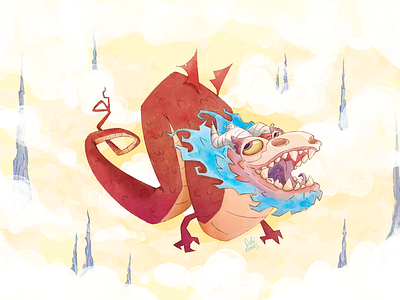 Ketchup Watercolor Dragon