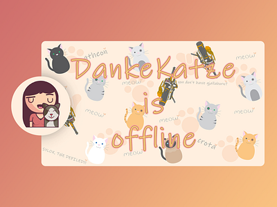 Twitch Steamer Banner & Profile Icon cat cats cute design destiny destiny 2 illustrator photoshop pink stream twitch twitch logo twitch.tv