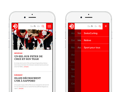 SwissCurling Association curling design exploration iphone ui ux visual website