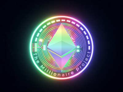 Neon ethereum futuristic logo