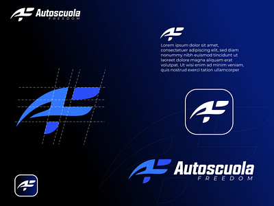 Autoscuola Freedom logo af logo brand design branding branding. car logo design graphic design illustration logo logo design ui ui design vector