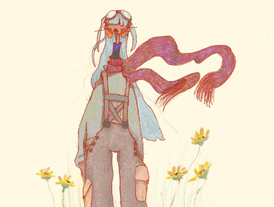 Guided by the wind character design illustration